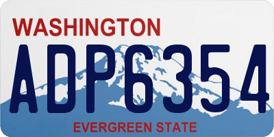 WA license plate ADP6354