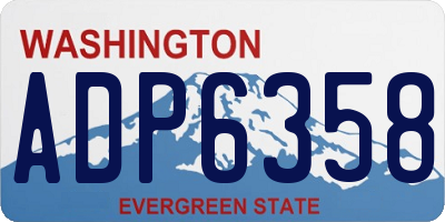 WA license plate ADP6358