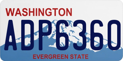 WA license plate ADP6360
