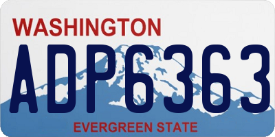 WA license plate ADP6363