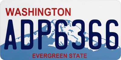 WA license plate ADP6366
