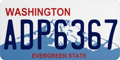 WA license plate ADP6367