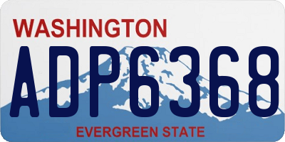 WA license plate ADP6368