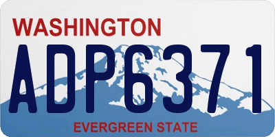 WA license plate ADP6371