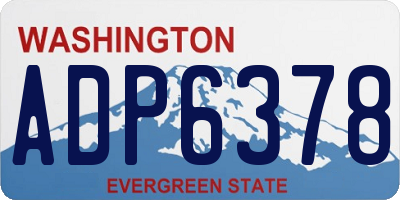 WA license plate ADP6378