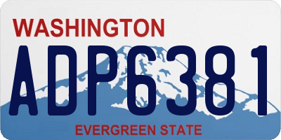 WA license plate ADP6381