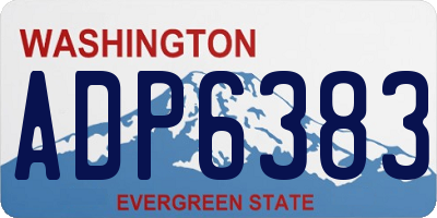 WA license plate ADP6383