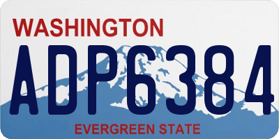 WA license plate ADP6384
