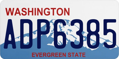 WA license plate ADP6385