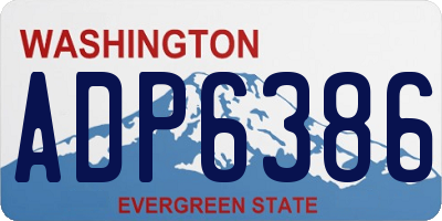 WA license plate ADP6386