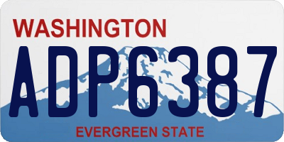 WA license plate ADP6387