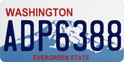 WA license plate ADP6388