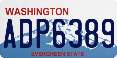 WA license plate ADP6389