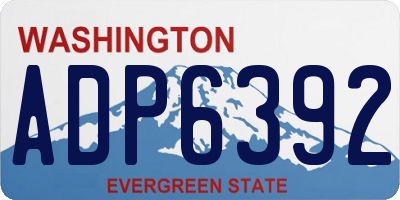 WA license plate ADP6392
