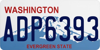 WA license plate ADP6393