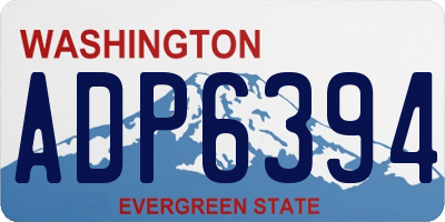 WA license plate ADP6394