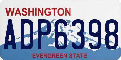 WA license plate ADP6398