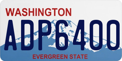 WA license plate ADP6400