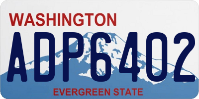 WA license plate ADP6402