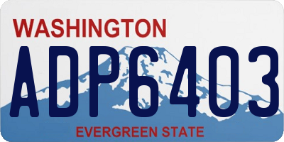 WA license plate ADP6403