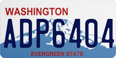 WA license plate ADP6404