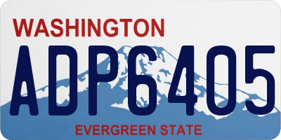 WA license plate ADP6405
