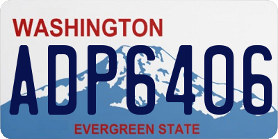 WA license plate ADP6406