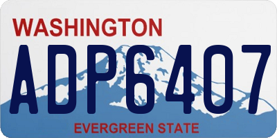 WA license plate ADP6407