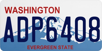 WA license plate ADP6408
