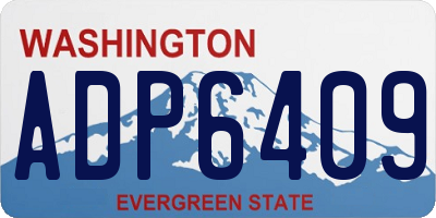 WA license plate ADP6409