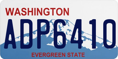 WA license plate ADP6410