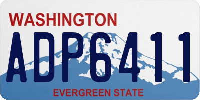 WA license plate ADP6411