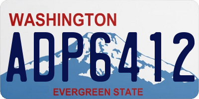 WA license plate ADP6412