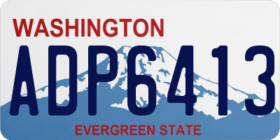 WA license plate ADP6413