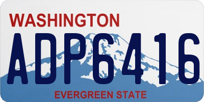 WA license plate ADP6416