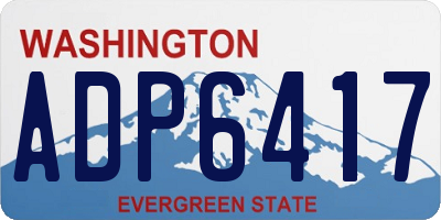 WA license plate ADP6417