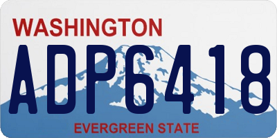 WA license plate ADP6418