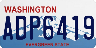 WA license plate ADP6419