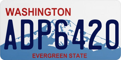 WA license plate ADP6420