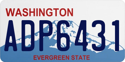 WA license plate ADP6431