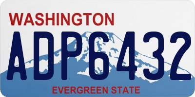 WA license plate ADP6432