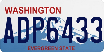 WA license plate ADP6433