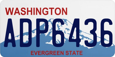 WA license plate ADP6436
