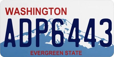 WA license plate ADP6443