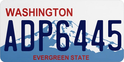 WA license plate ADP6445