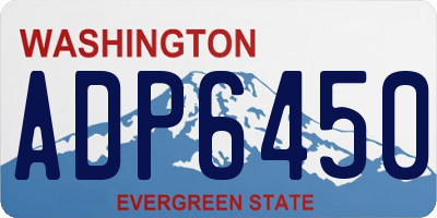 WA license plate ADP6450