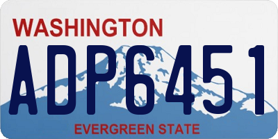 WA license plate ADP6451