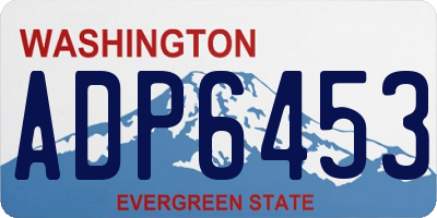 WA license plate ADP6453