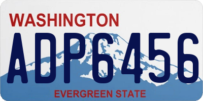 WA license plate ADP6456