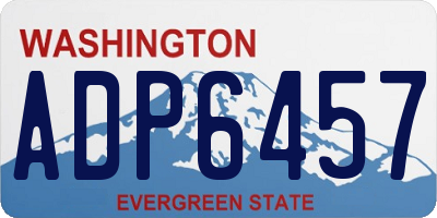 WA license plate ADP6457